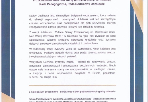 Dyrektorzy szkół podstawowych gminy Sieradz